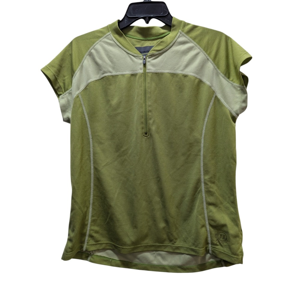 Novara Cycling Jersey Womens XL Green 1/4 Zip Short Sleeve Rear Pockets